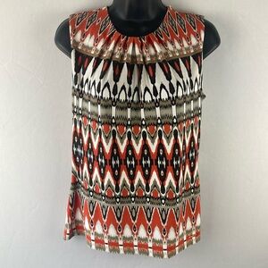 Calvin Klein XS pleated shell multi colored blouse